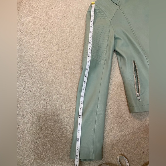 Mackage Gabby Classic Leather Jacket in Mint - Picture 12 of 13
